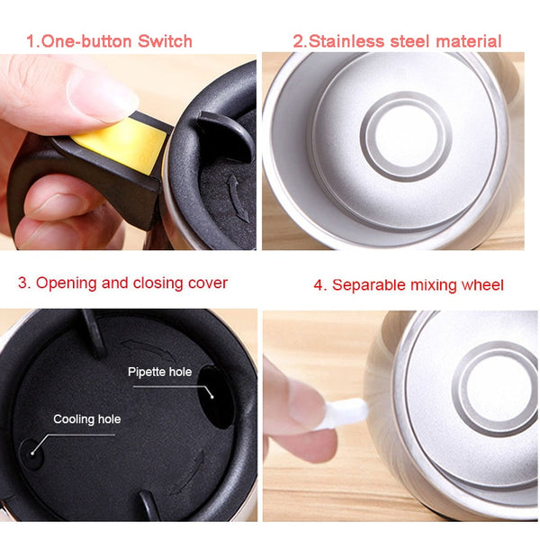 Stainless Steel Magnetic Mug-Self Stirring Mug